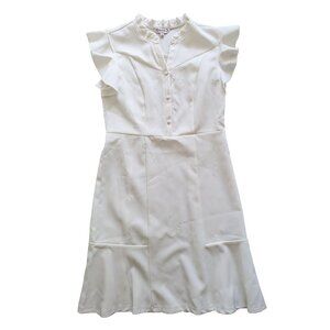 Nanette Nanette Lepore Womens Ruffle Cap Sleeve Shirt Dress